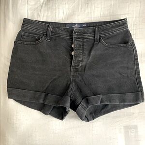 Hollister black high waisted denim shorts, size 7